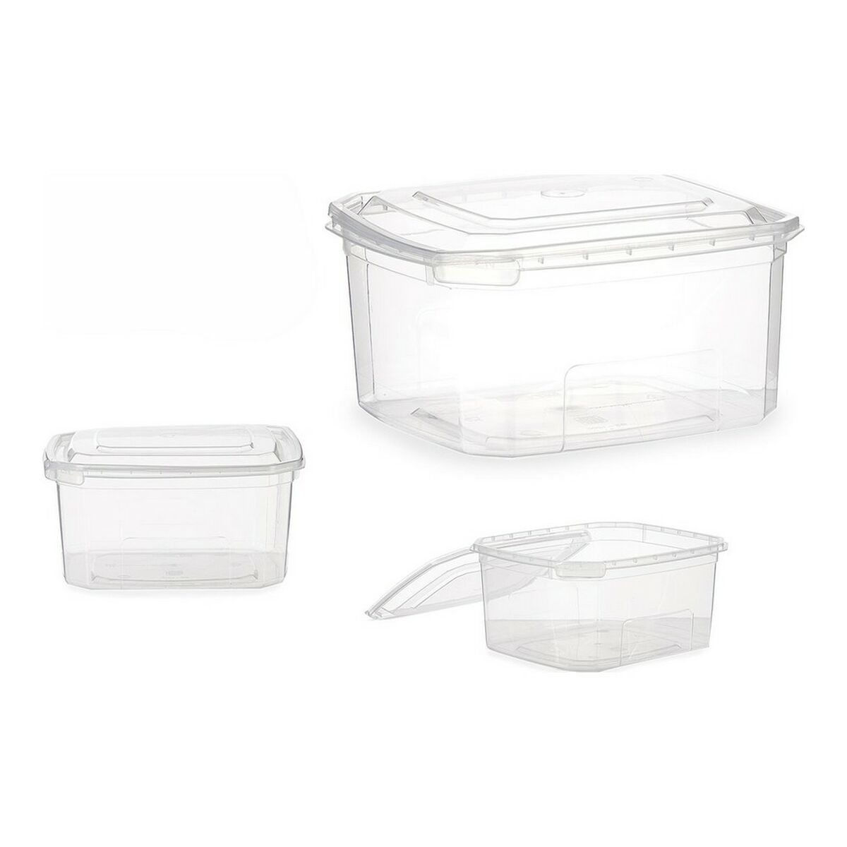 Lunchlåda Rektangulär Transparent polypropen (1000 ml) - 4