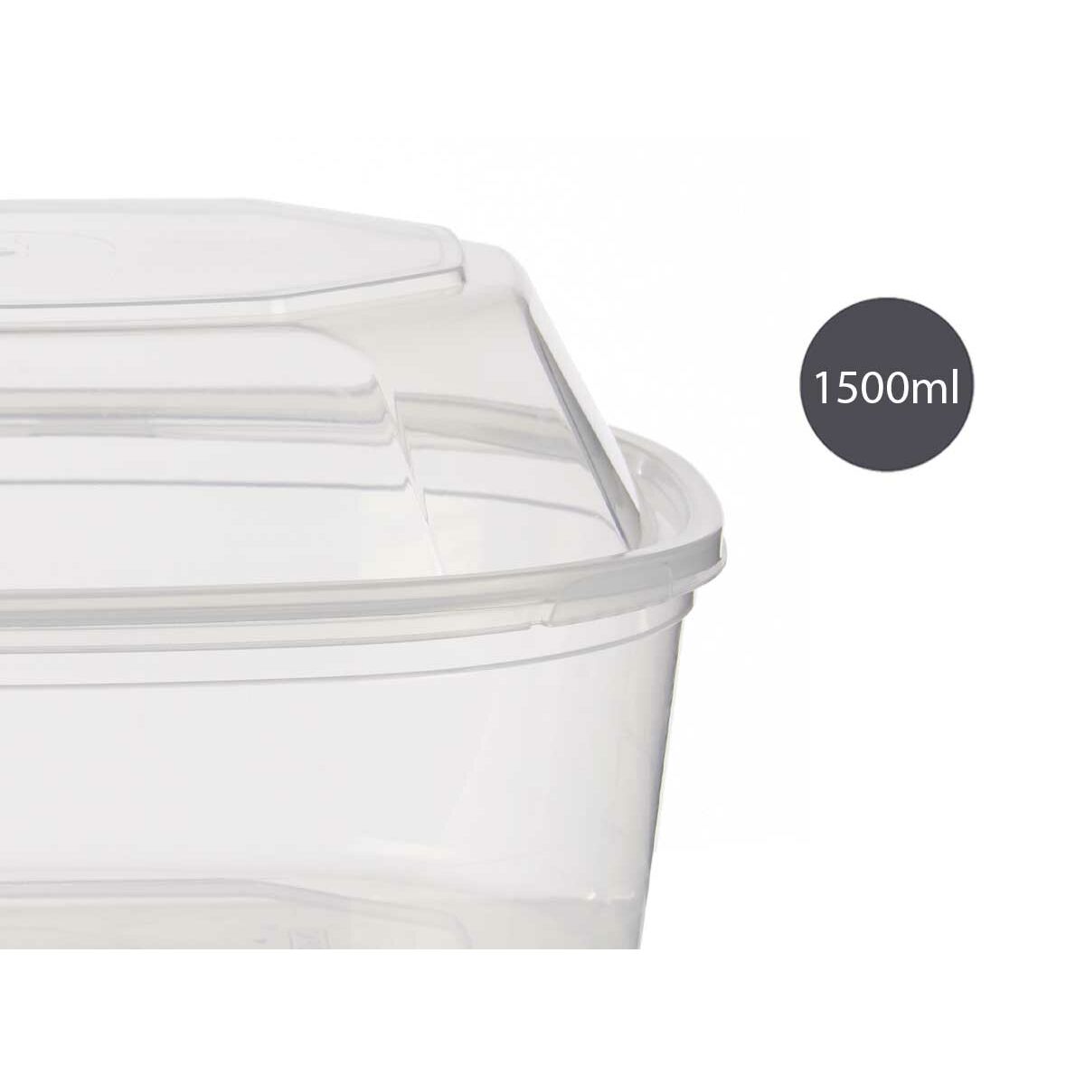 Lunchlåda Rektangulär Transparent polypropen (1500 ml) - 6