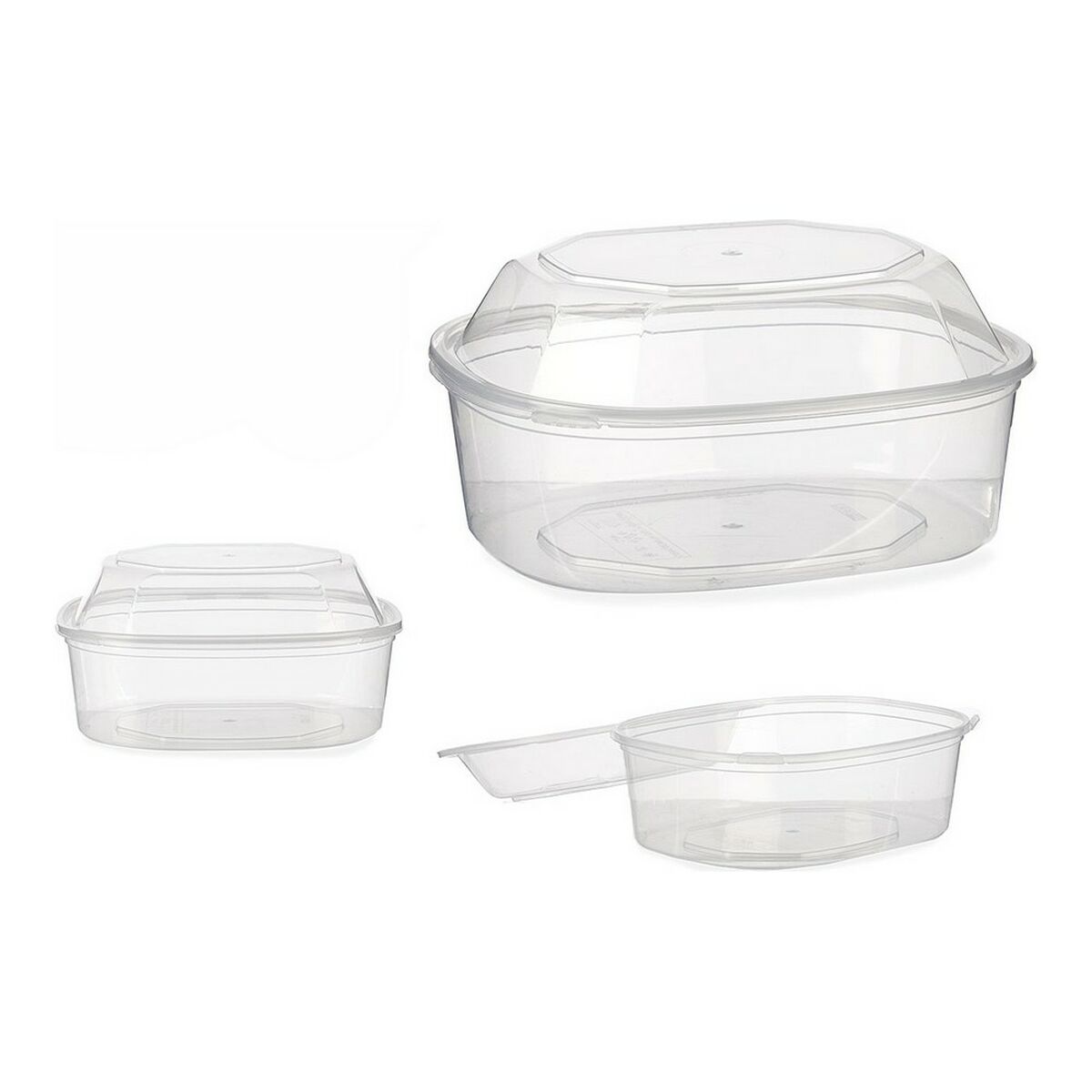 Lunchlåda Rektangulär Transparent polypropen (1500 ml) - 4