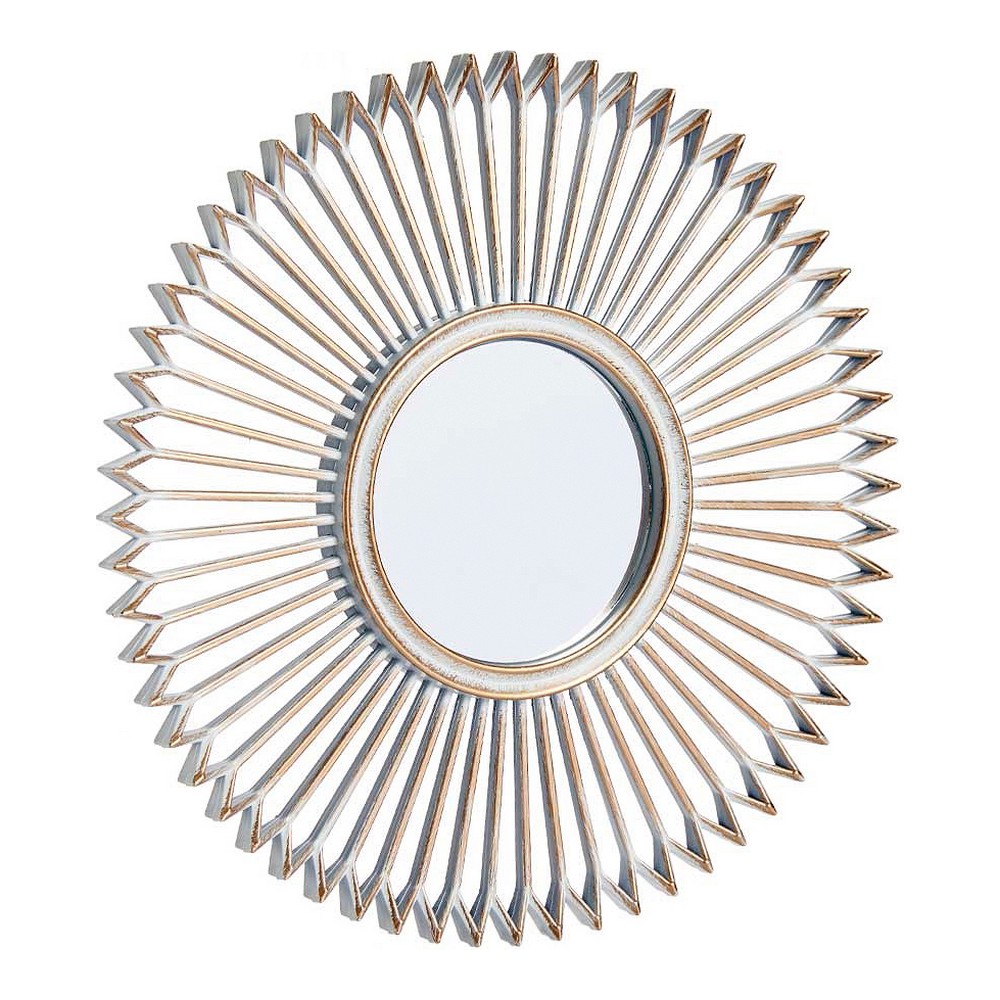 Väggspegel 91975 Gyllene Vit Plast (3 pcs)