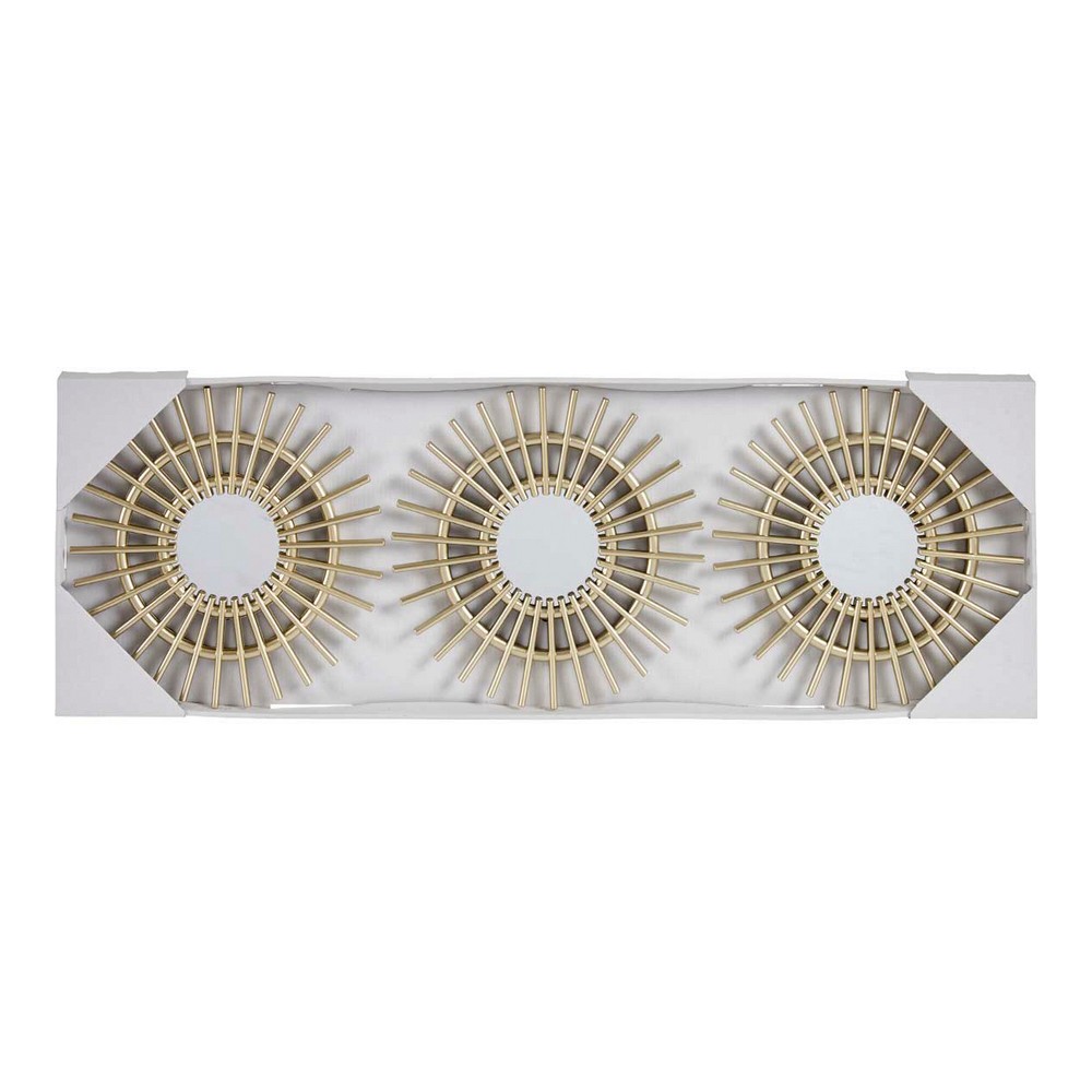 Väggspegel Ax Gyllene Plast champagne (25 x 1,5 x 25 cm) (3 pcs) - 2