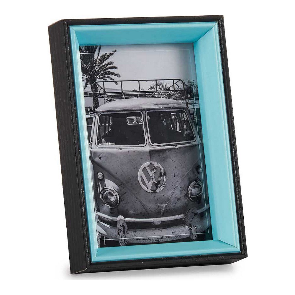 Fotoram Svart Blå 3 x 17 x 12 cm Glas Trä MDF
