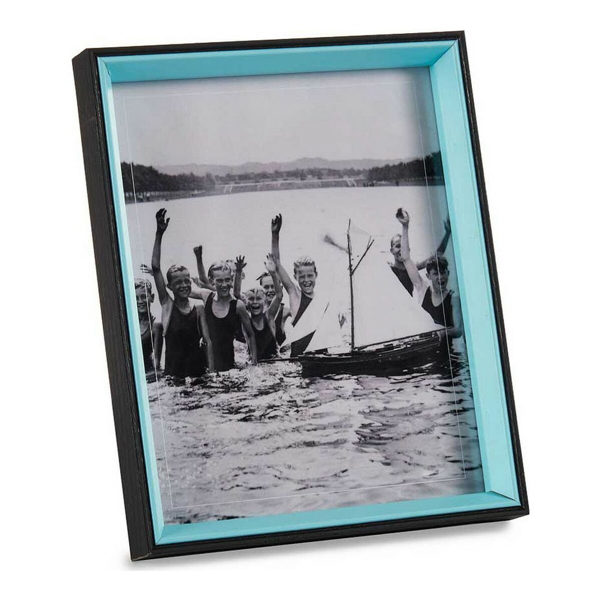 Fotoram Svart Blå Glas 3 x 27 x 22 cm Trä MDF - 4