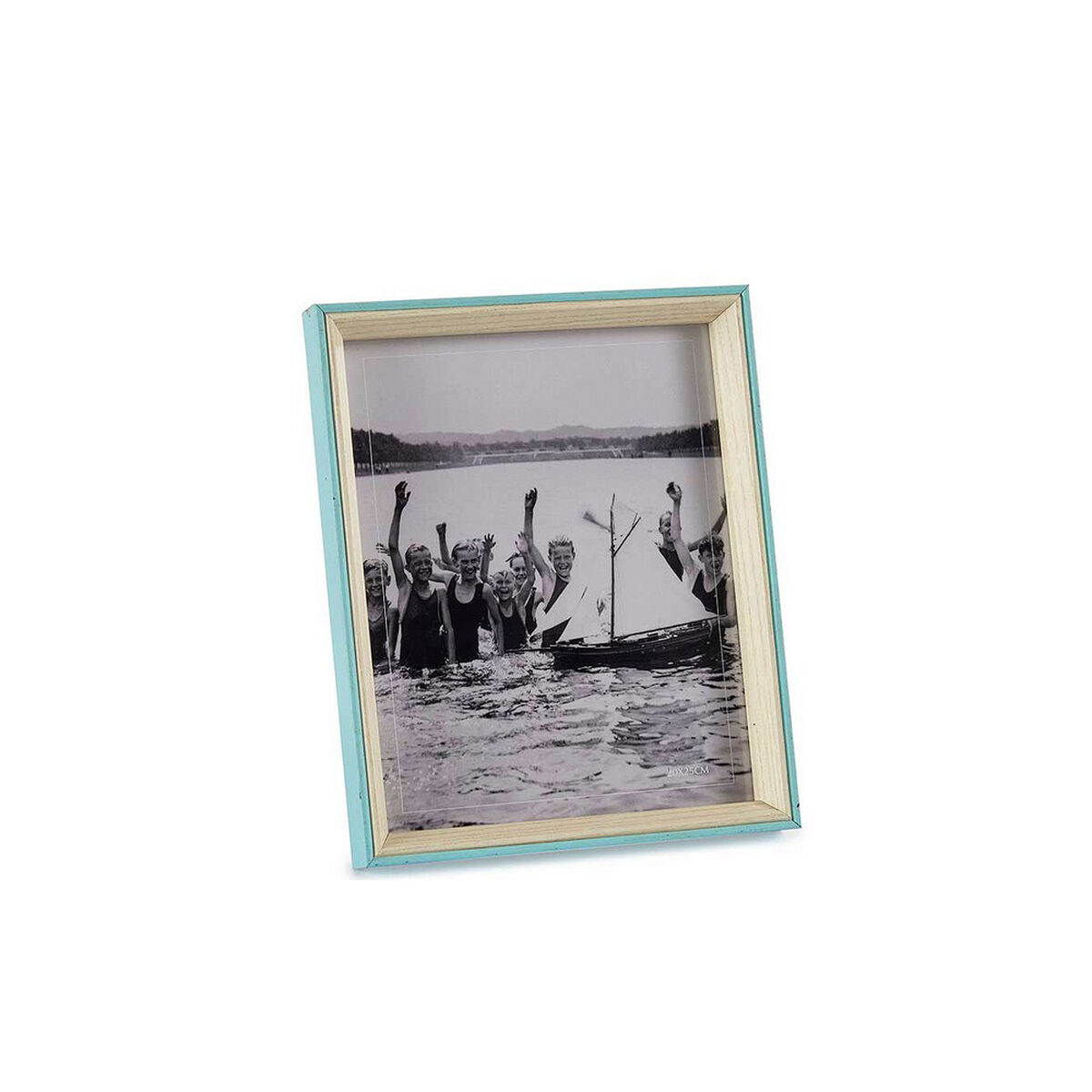 Fotoram Blå Ljusbrun Glas Vit 3 x 27 x 22 cm Trä MDF - 4