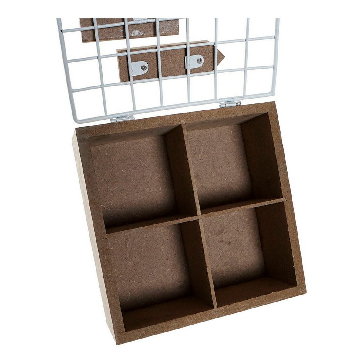 Låda för örtte DKD Home Decor 8424001807093 Vit Brun Svart Metall Trä MDF 16 x 16 x 9 cm - 6
