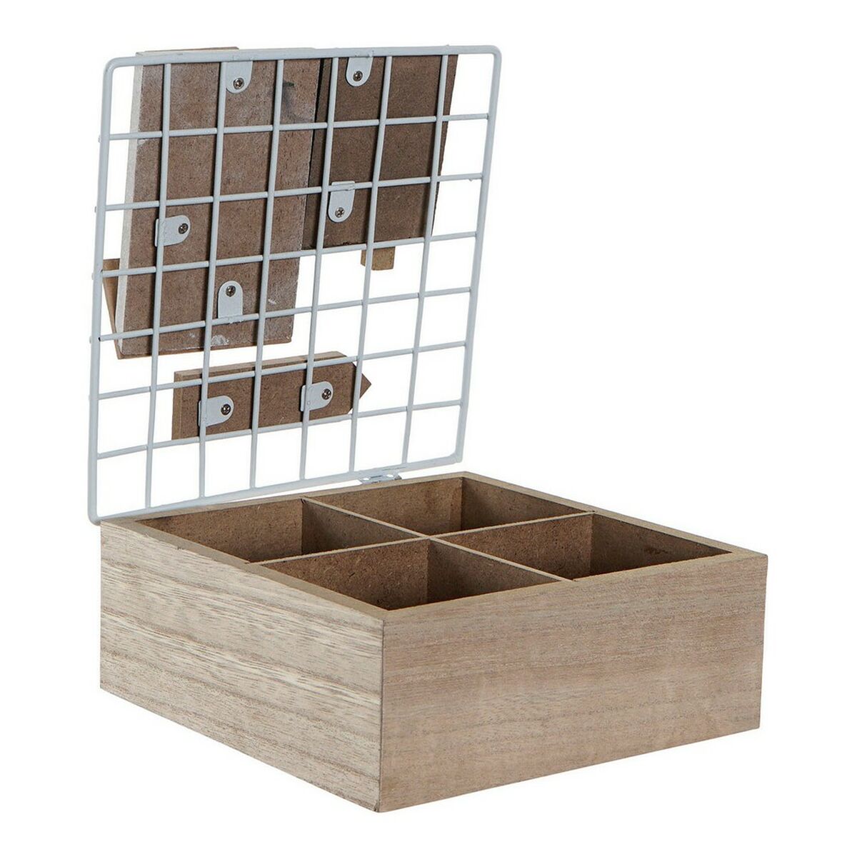 Låda för örtte DKD Home Decor 8424001807093 Vit Brun Svart Metall Trä MDF 16 x 16 x 9 cm - 7