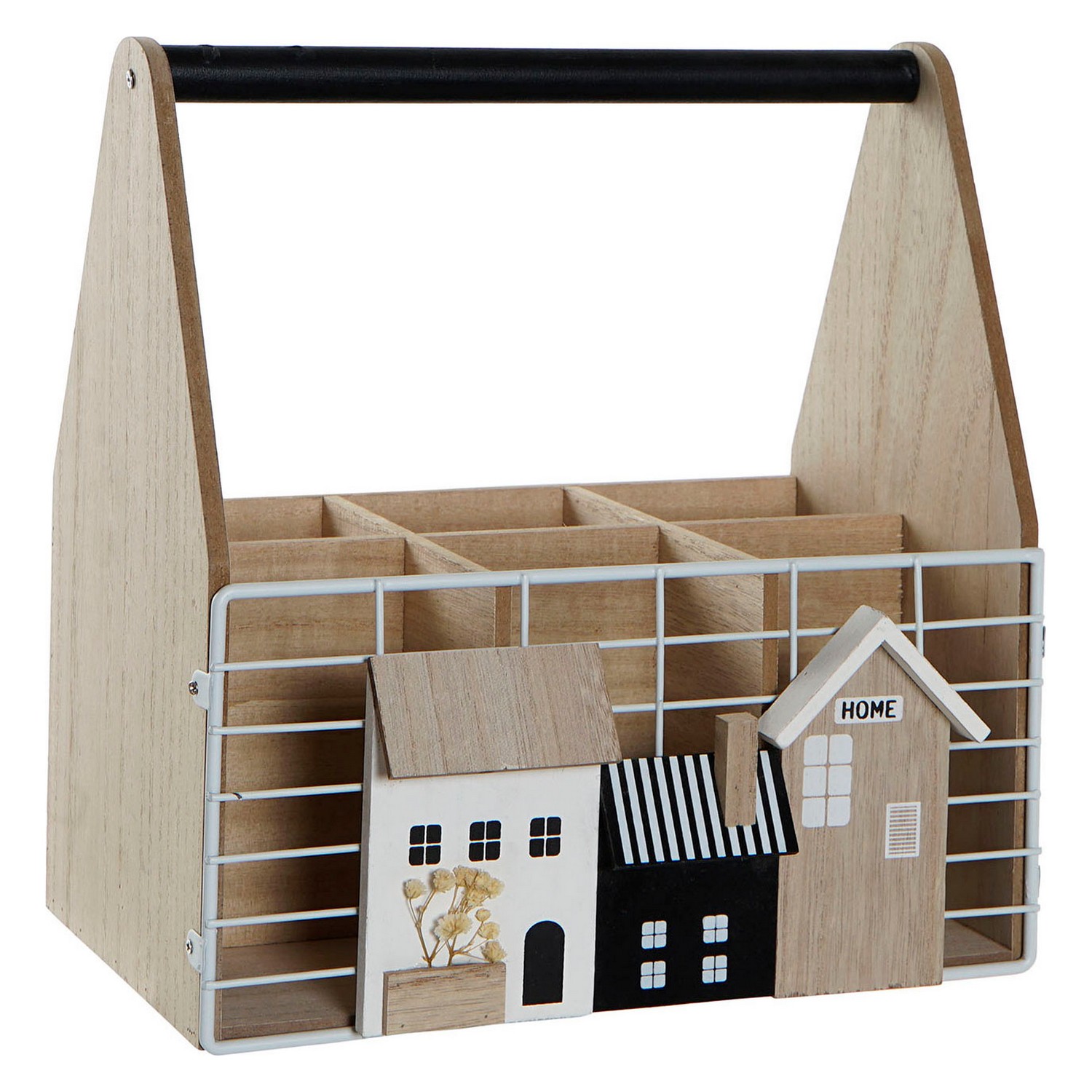 Flaskställ DKD Home Decor 26 x 17 x 28 cm Metall Brun Vit Trä MDF - 2