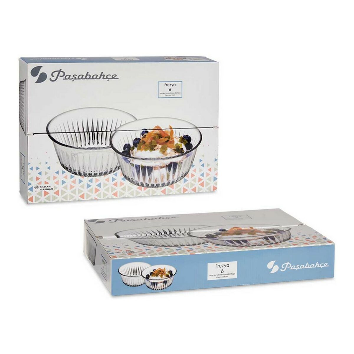 Skålset Frezya 6 Delar Transparent Glas (330 ml) - 6