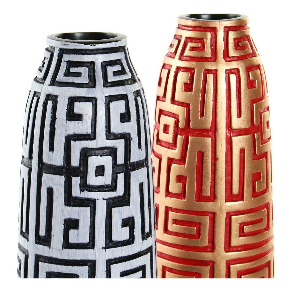 Vas DKD Home Decor 8424001822201 Blå Röd Harts Gyllene Orientalisk 10 x 10 x 36 cm (2 antal) - 6