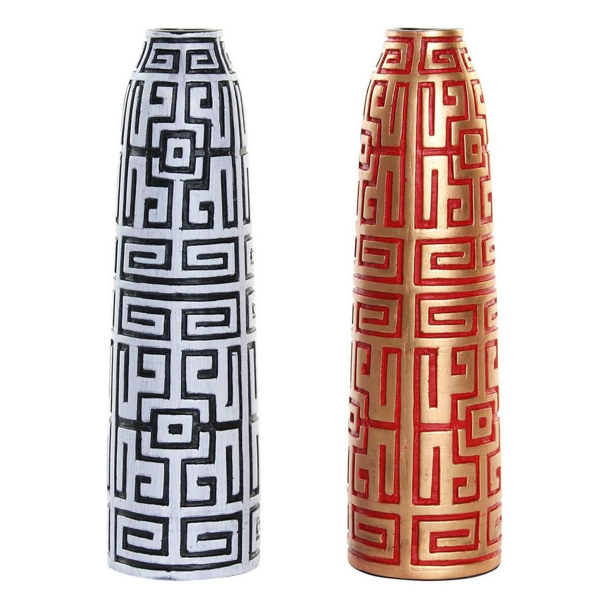 Vas DKD Home Decor 8424001822201 Blå Röd Harts Gyllene Orientalisk 10 x 10 x 36 cm (2 antal) - 4