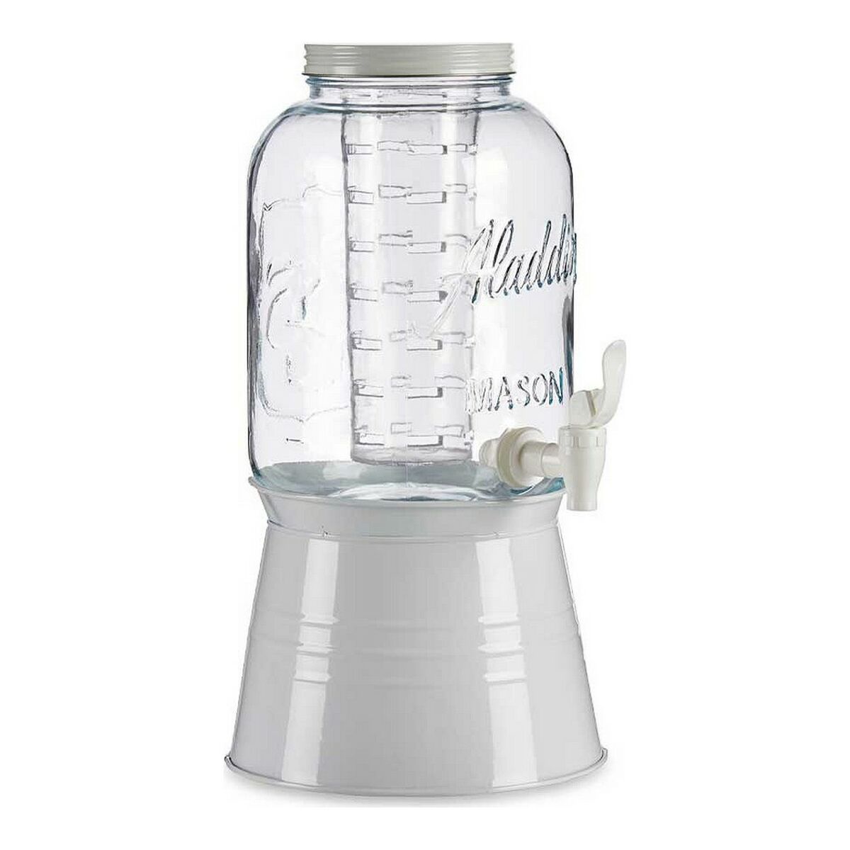 Genomskinlig glaskaraff Vit Med stöd (22,8 x 37,5 x 20 cm) (3800 ml) - 3