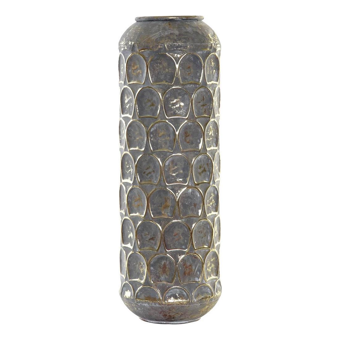 Vas DKD Home Decor Antikbehandlad Grå Gyllene Metall Orientalisk 19 x 19 x 47 cm