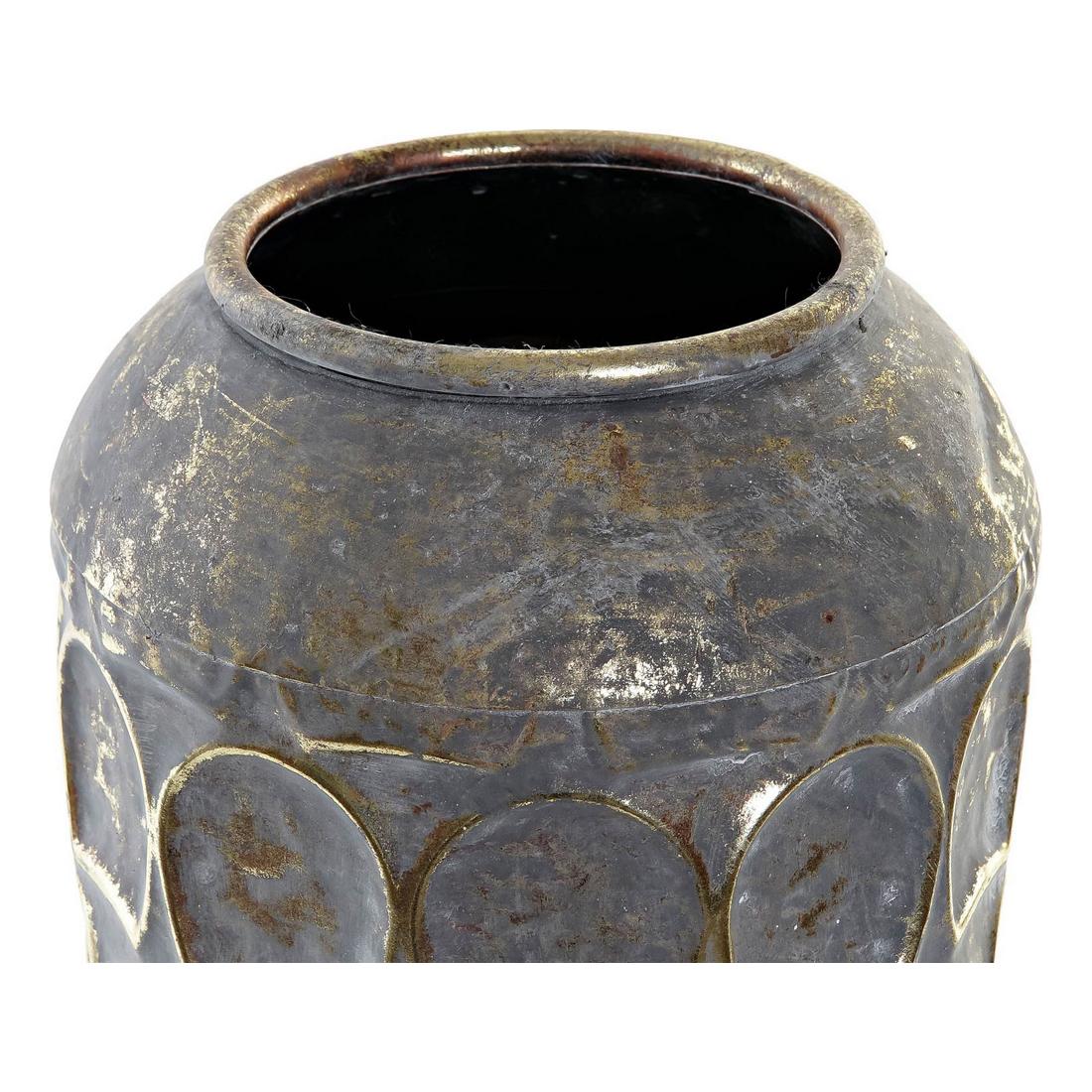 Vas DKD Home Decor Antikbehandlad Grå Gyllene Metall Orientalisk 19 x 19 x 47 cm - 3