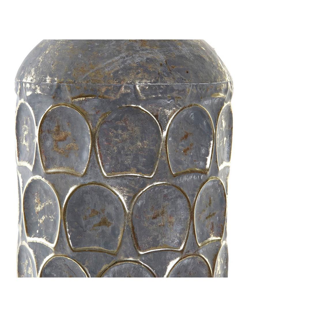 Vas DKD Home Decor Antikbehandlad Grå Gyllene Metall Orientalisk 19 x 19 x 47 cm - 2