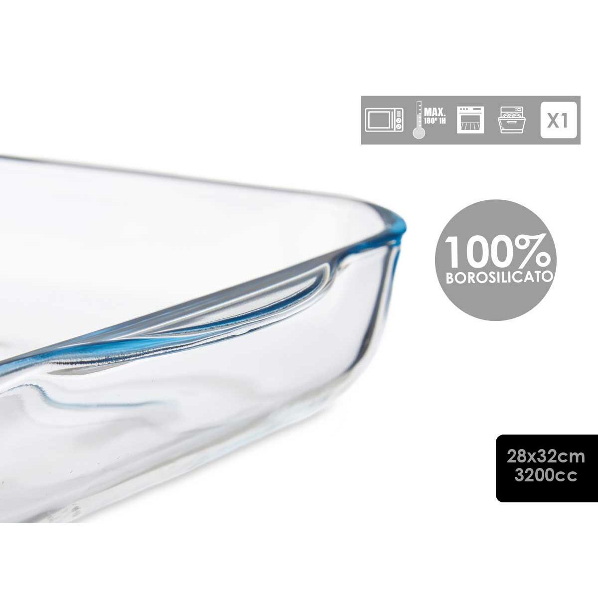 Ugnsform 27,7 x 6,5 x 31,2 cm Transparent Borosilikatglas - 4