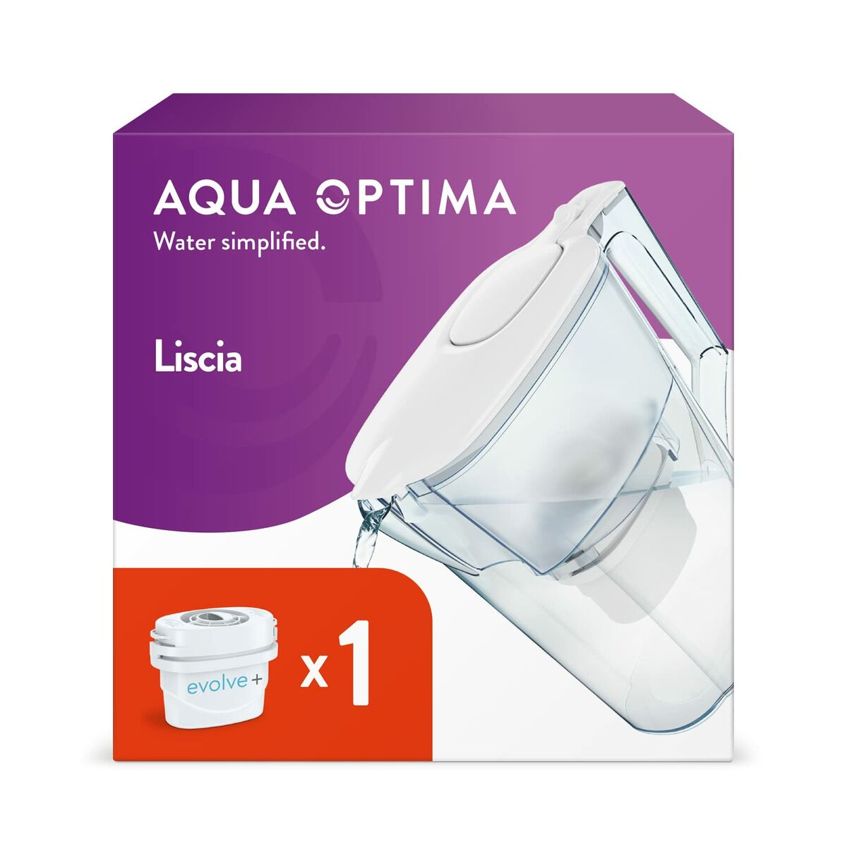 Filtreringskanna Aqua Optima Liscia Vit 2,5 L