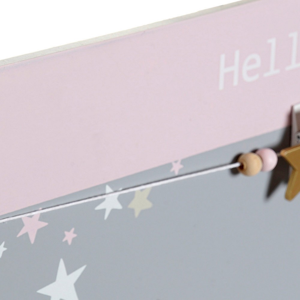 Fotoram med klämmor DKD Home Decor Hello Lovely Trä MDF Stjärnor 40 x 1 x 24 cm - 3
