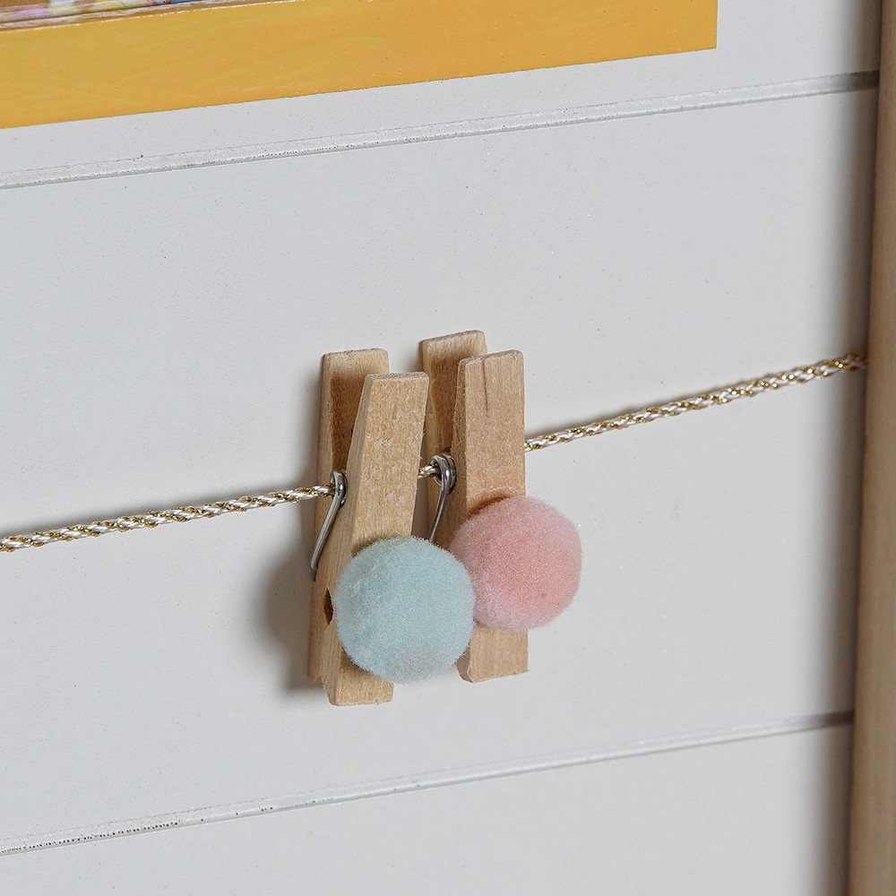 Fotoram med klämmor DKD Home Decor Trä MDF Barn Regnbåge 42 x 2 x 32 cm (2 antal) - 3