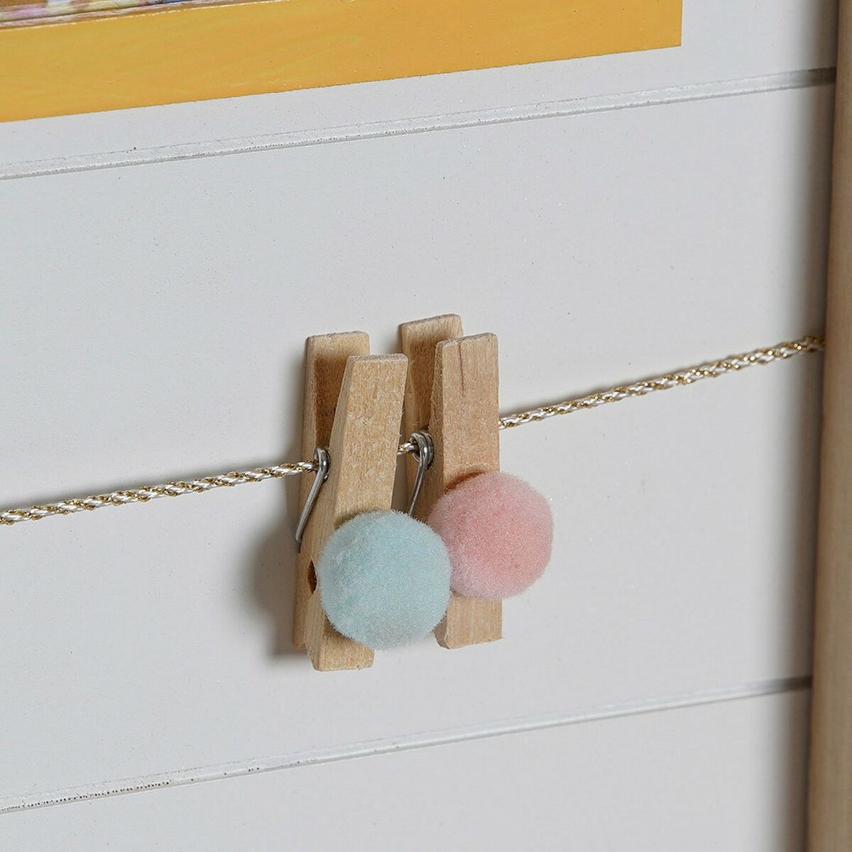Fotoram med klämmor DKD Home Decor Trä MDF Barn Regnbåge 42 x 2 x 32 cm (2 antal) - 7