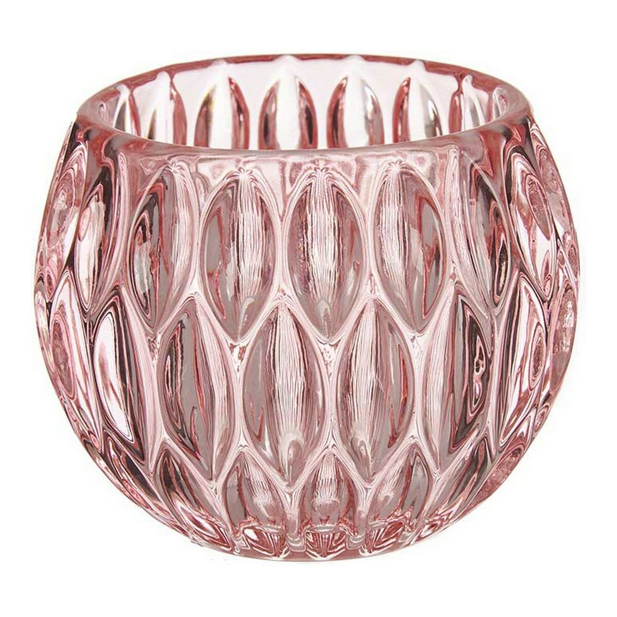 Ljusstakar Sexkantig 11 x 9 x 11 cm Glas Rosa - 3