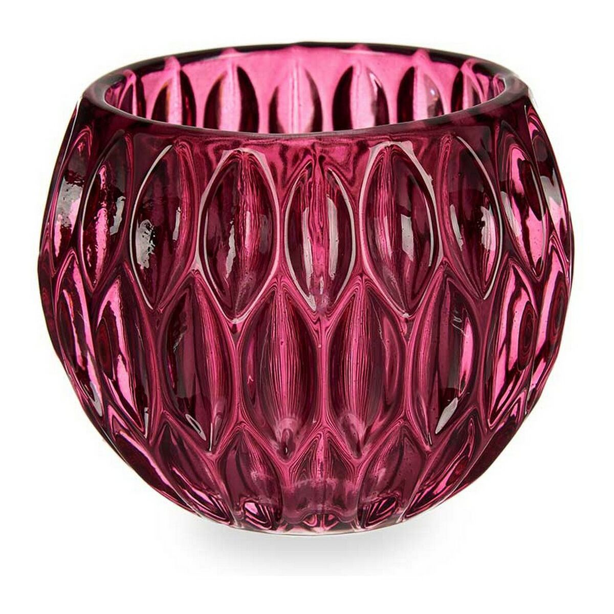 Ljusstakar Sexkantig Rosa Glas (11 x 9 x 11 cm) - 3