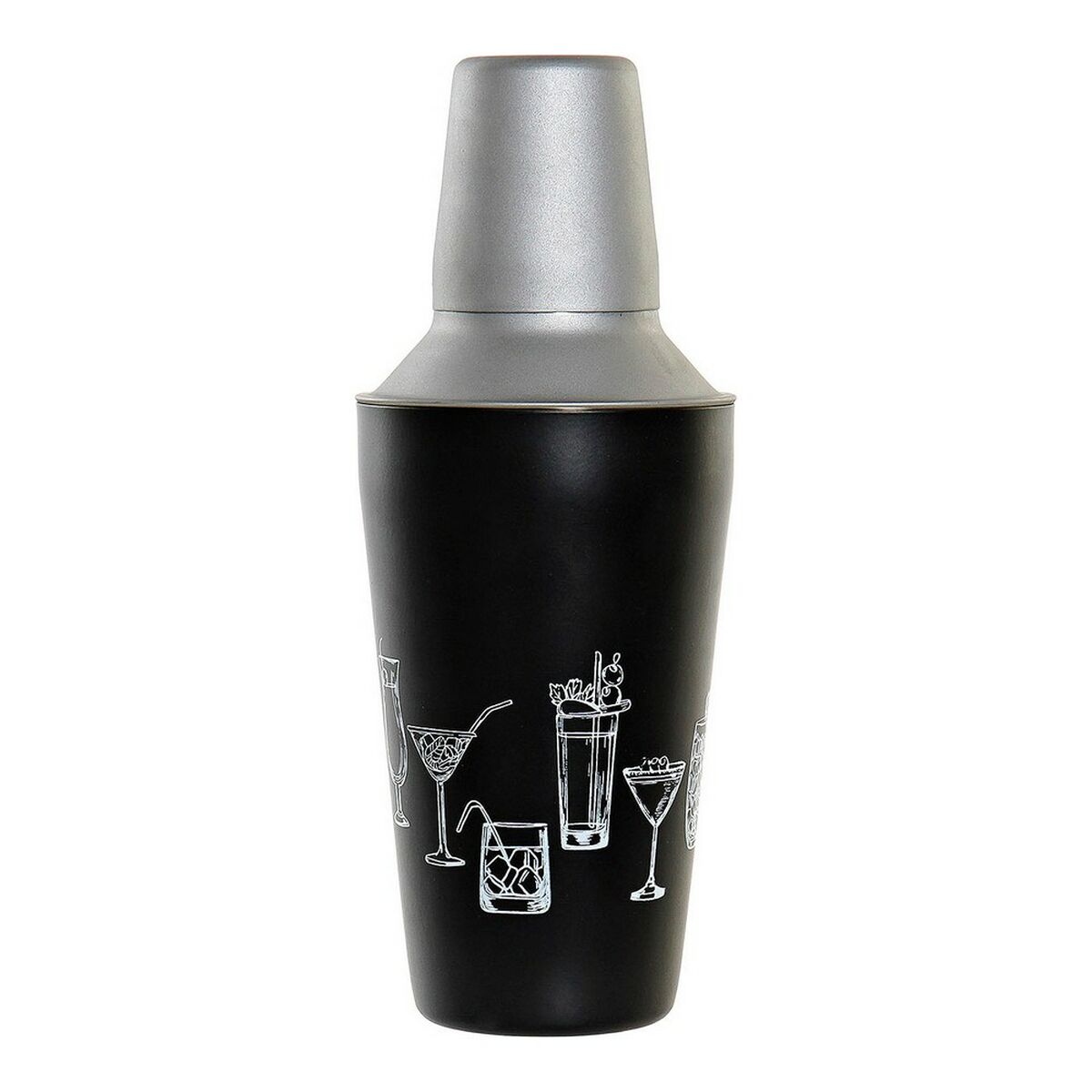 Cocktail shaker DKD Home Decor Svart Silvrig Rostfritt stål Plast 9,5 x 9,5 x 22 cm - 4