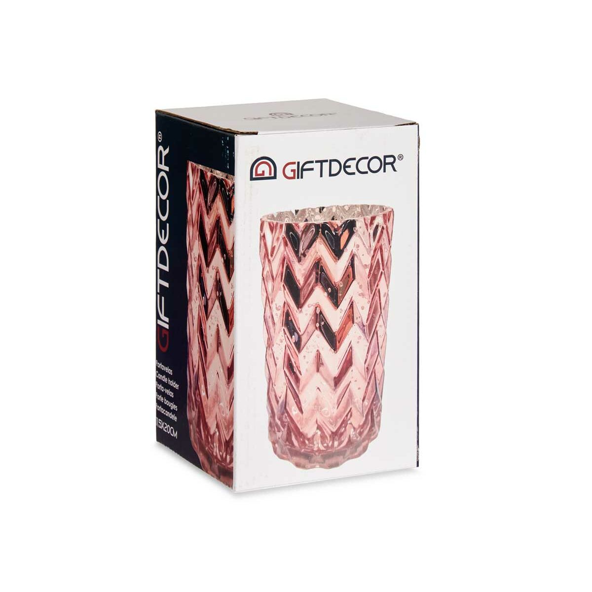 Vas Gravyr Ax Glas Rosa (11,3 x 19,5 x 11,3 cm) - 7