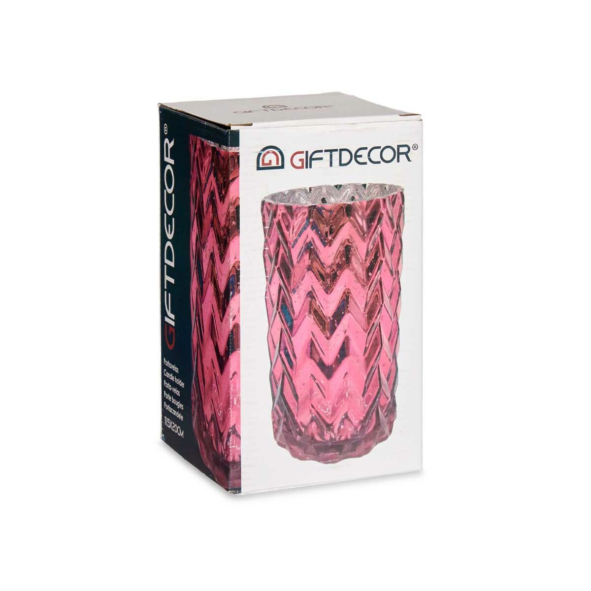 Vas Rosa Gravyr Ax Glas (11,3 x 19,5 x 11,3 cm) - 7