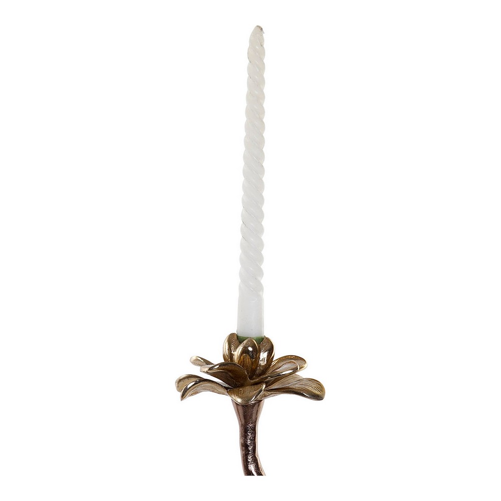 Ljusstakar DKD Home Decor 8424001705771 Blomster 1 x 0,1 x 32 cm Aluminium Dvobarvna - 2