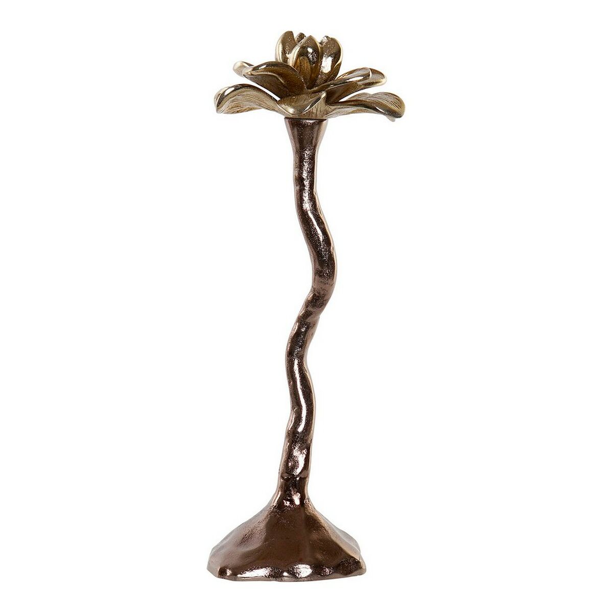 Ljusstakar DKD Home Decor 8424001705771 Blomster 1 x 0,1 x 32 cm Aluminium Dvobarvna - 5