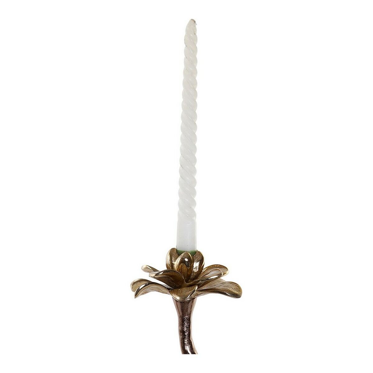 Ljusstakar DKD Home Decor 8424001705771 Blomster 1 x 0,1 x 32 cm Aluminium Dvobarvna - 6