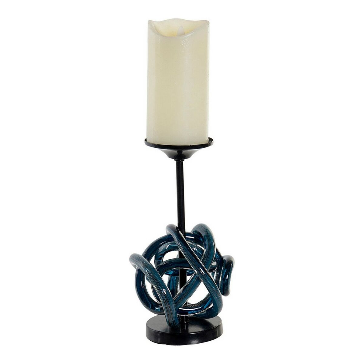 Ljusstakar DKD Home Decor 8424001723041 Glas Blå Metall 13 x 13 x 25 cm - 6