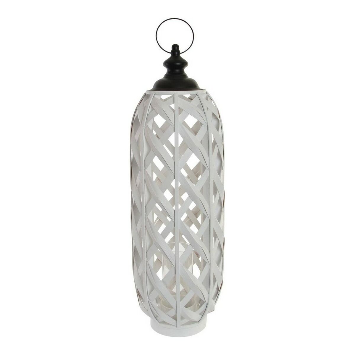 Ljusstakar DKD Home Decor Vit Metall Bambu (25 x 25 x 56 cm) - 4
