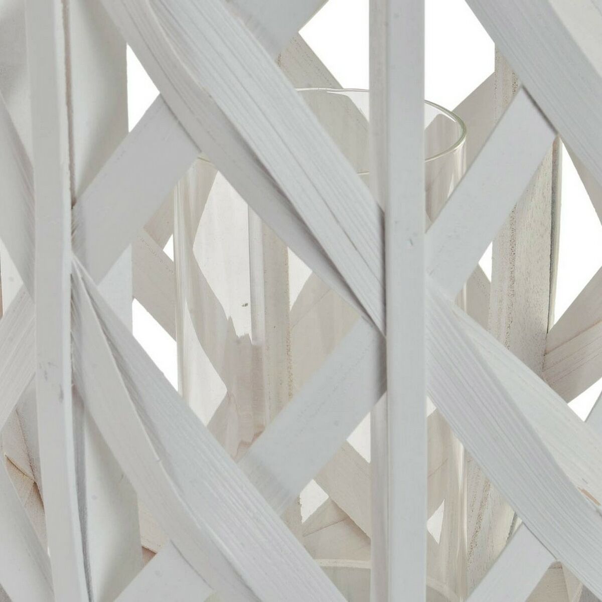 Ljusstakar DKD Home Decor Vit Metall Bambu (25 x 25 x 56 cm) - 5