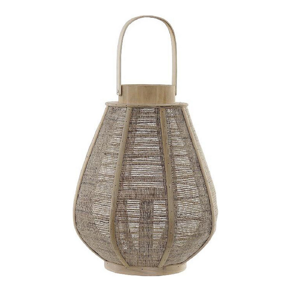 Ljusstakar DKD Home Decor linne Bambu (28 x 28 x 51 cm)