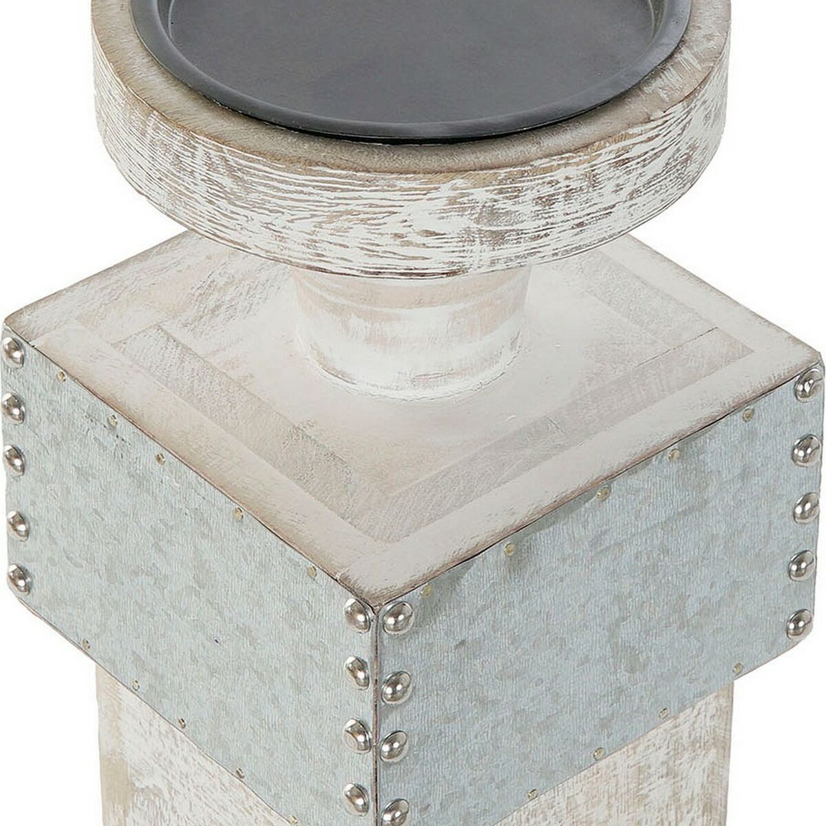 Ljusstakar DKD Home Decor Vit Mangoträ (16.5 x 16.5 x 76 cm) - 8