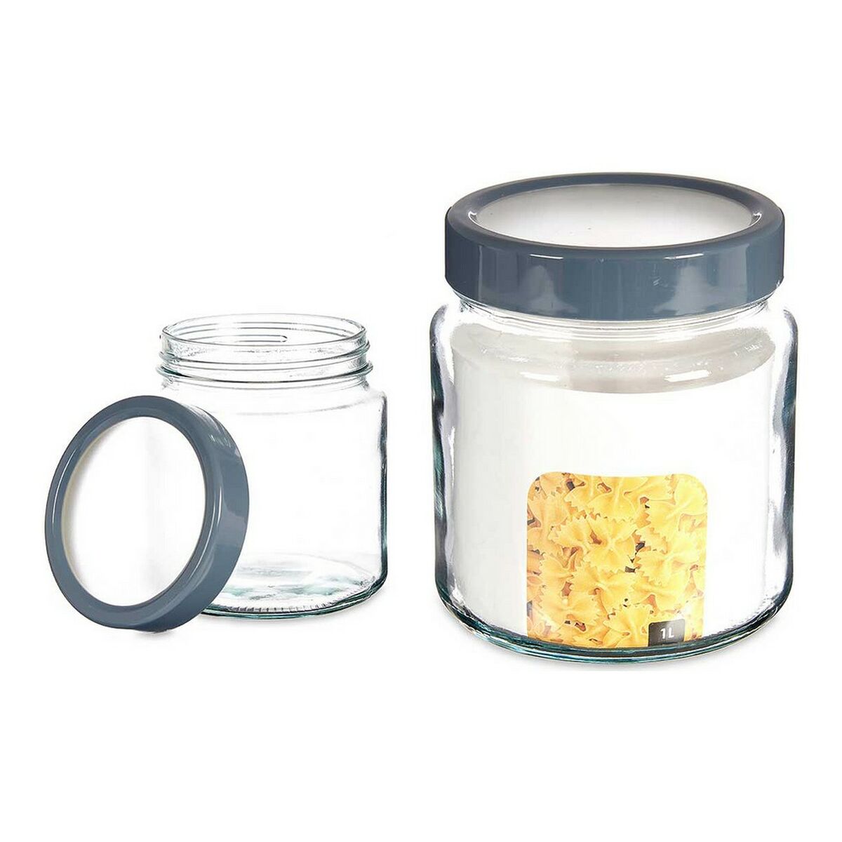 Burk Grå Transparent Glas (11,5 x 13,2 x 11,5 cm) (1000 ml) - 4