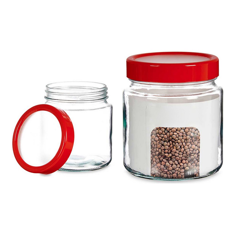 Burk Röd Transparent 11,5 x 35,5 x 11,5 cm Glas 1 L polypropen - 2