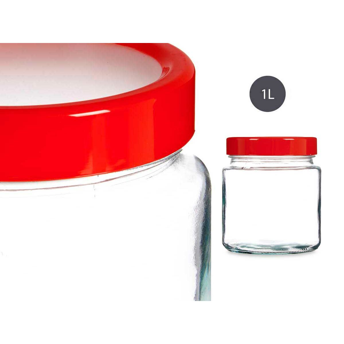 Burk Röd Transparent 11,5 x 35,5 x 11,5 cm Glas 1 L polypropen - 6