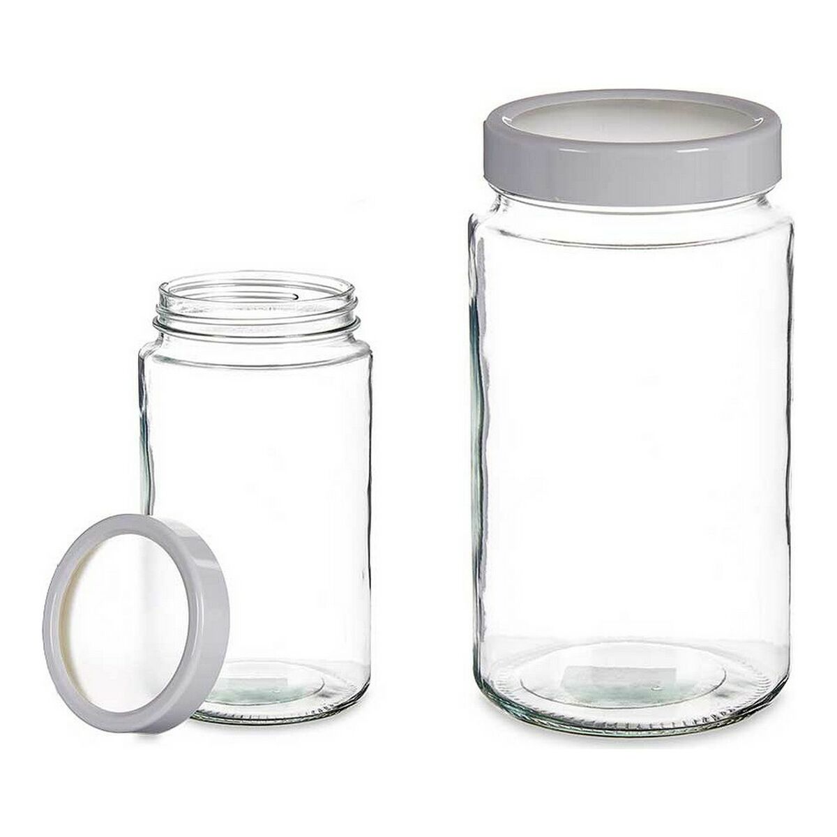 Burk Transparent Vit Glas polypropen (11,5 x 21,3 x 11,5 cm) (2 L) - 4