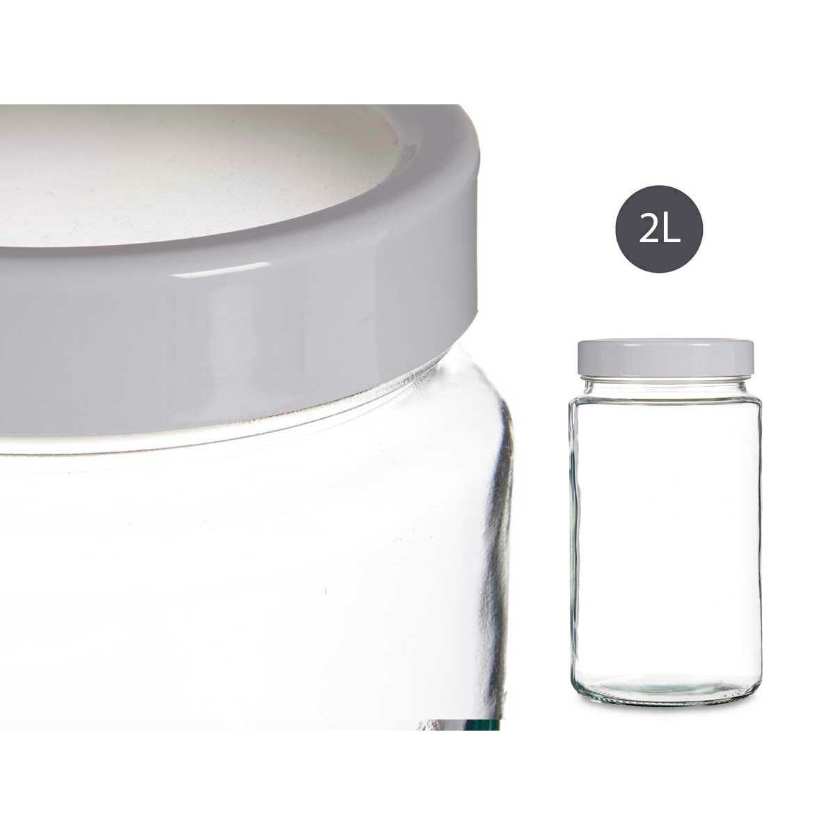 Burk Transparent Vit Glas polypropen (11,5 x 21,3 x 11,5 cm) (2 L) - 6