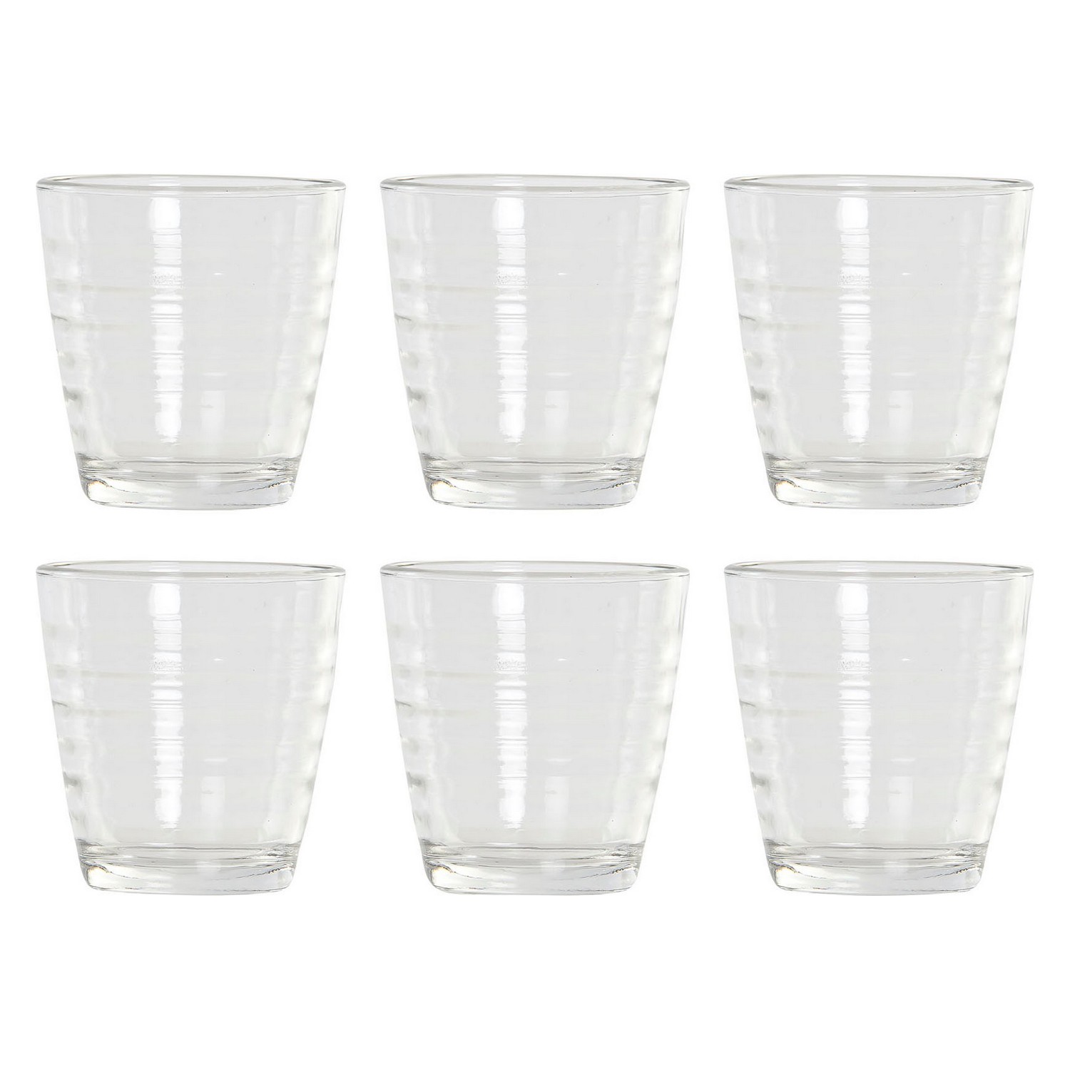 Glasset DKD Home Decor Multicolour Transparent Glas Plast 250 ml (6 pcs)