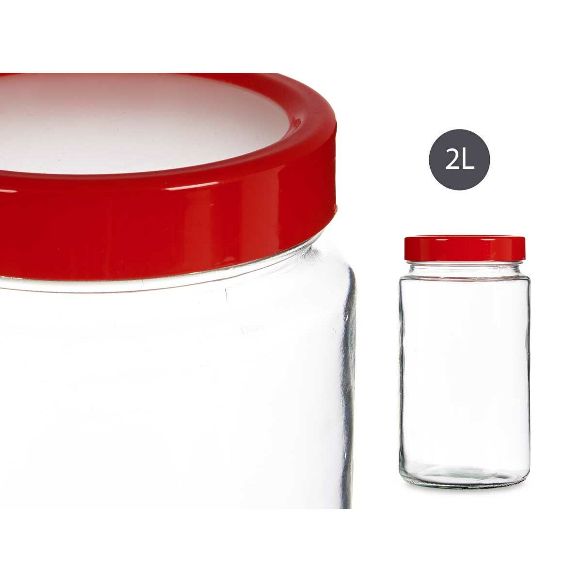 Burk Röd Transparent 11,5 x 21 x 11,5 cm Glas 2 L polypropen - 6