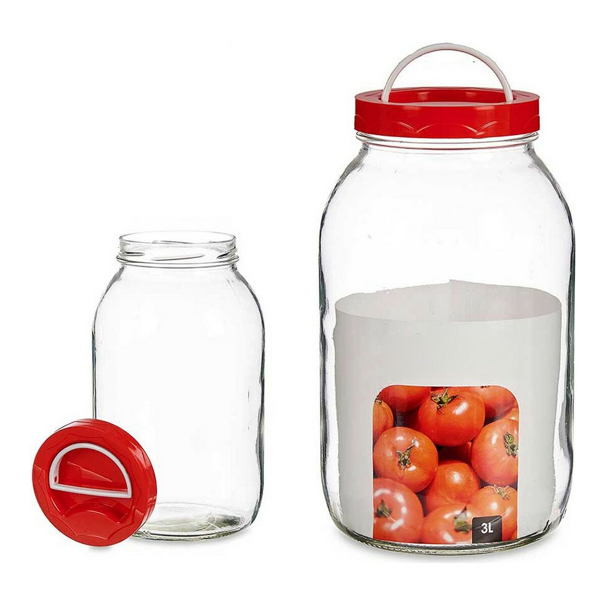 Burk Röd Transparent Glas polypropen (13 x 24,3 x 13 cm) (3 L) - 4