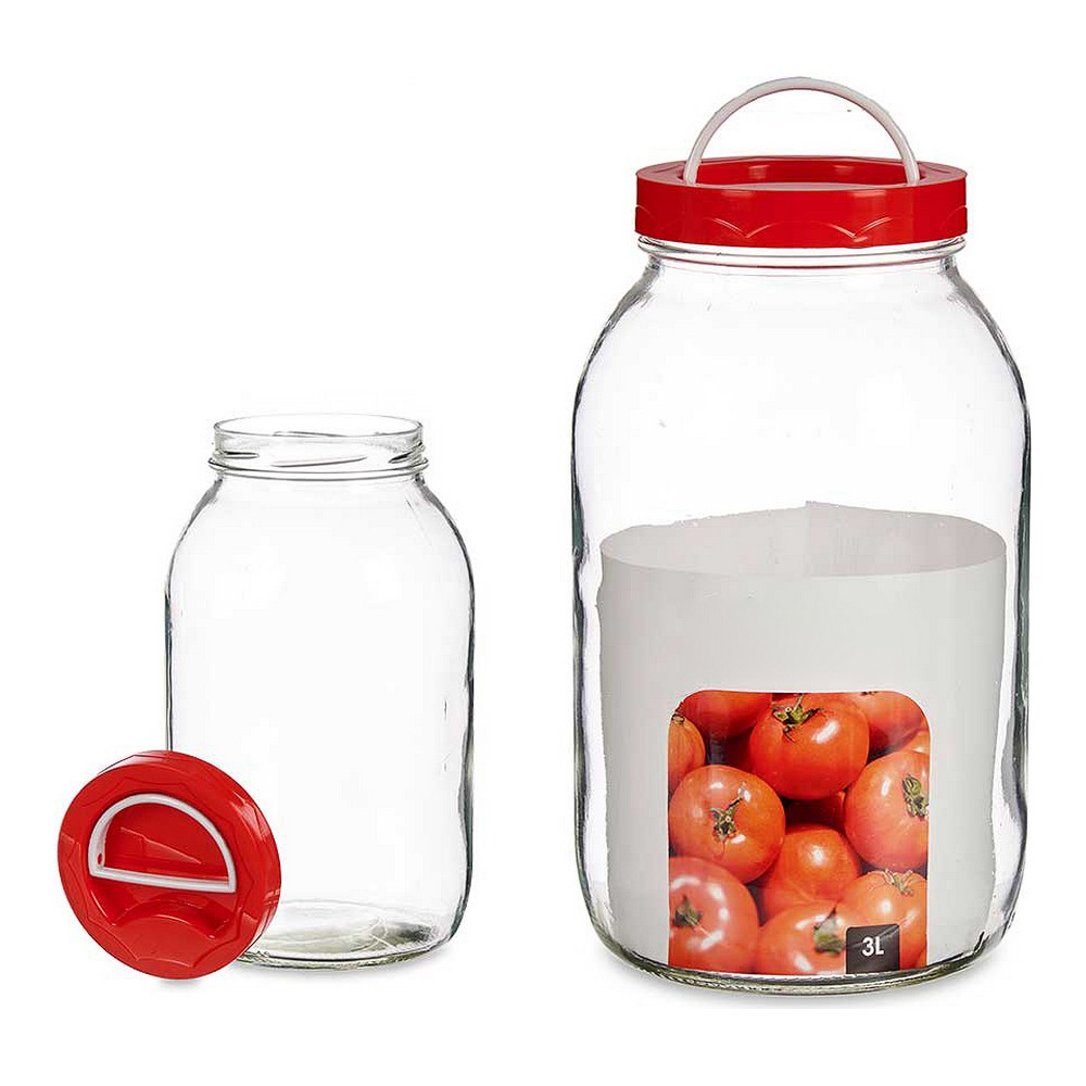 Burk Röd Transparent Glas polypropen (13 x 24,3 x 13 cm) (3 L) - 2