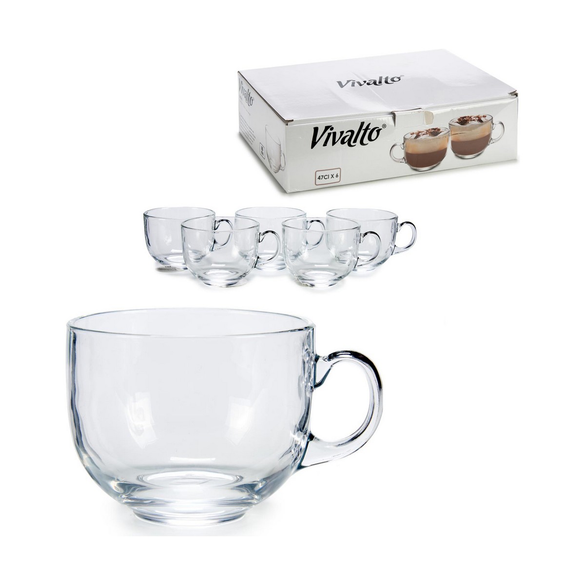 Koppar Jumbo Transparent Glas (470 ml) (6 antal) - 2
