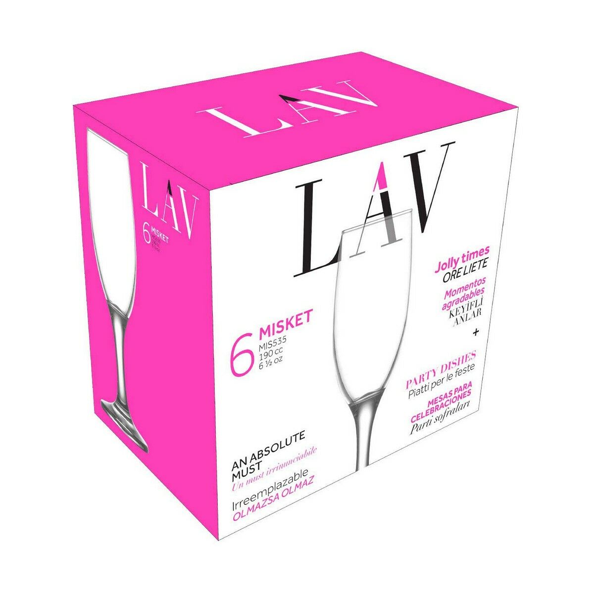 Champagneglas Misket 190 ml Set Ø 5 x 19,3 cm (6 antal) - 2