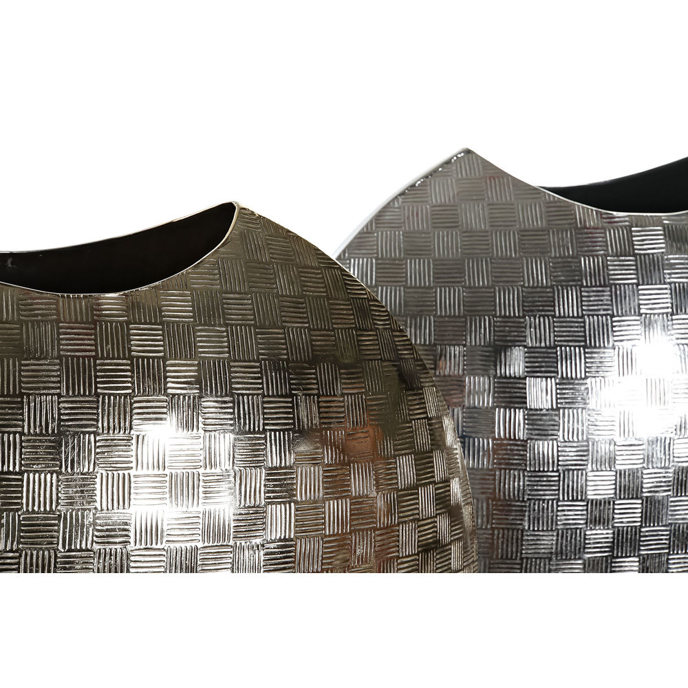 Vas DKD Home Decor 37 x 14 x 33 cm Silvrig Gyllene Aluminium Modern (2 antal) - 3