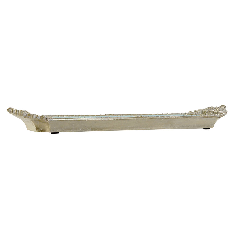 Bricka DKD Home Decor Blå Multicolour Rosa Champagne Harts 33 x 10 x 3,5 cm (2 antal) - 2