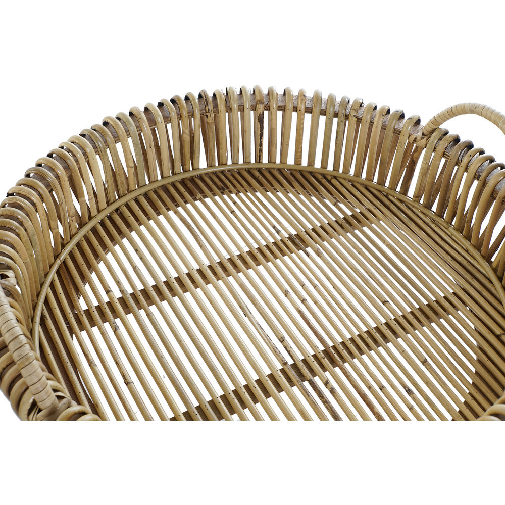 Bricka DKD Home Decor 58 x 58 x 14,5 cm Naturell (2 antal) - 2